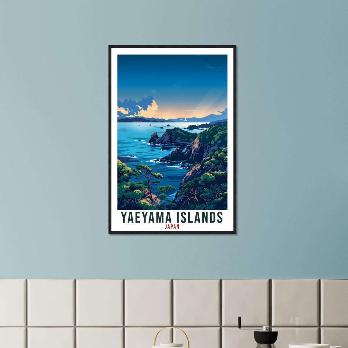 Yaeyama Islands Japan Sunset Coast Cliffs Ocean Travel Poster - Image 2