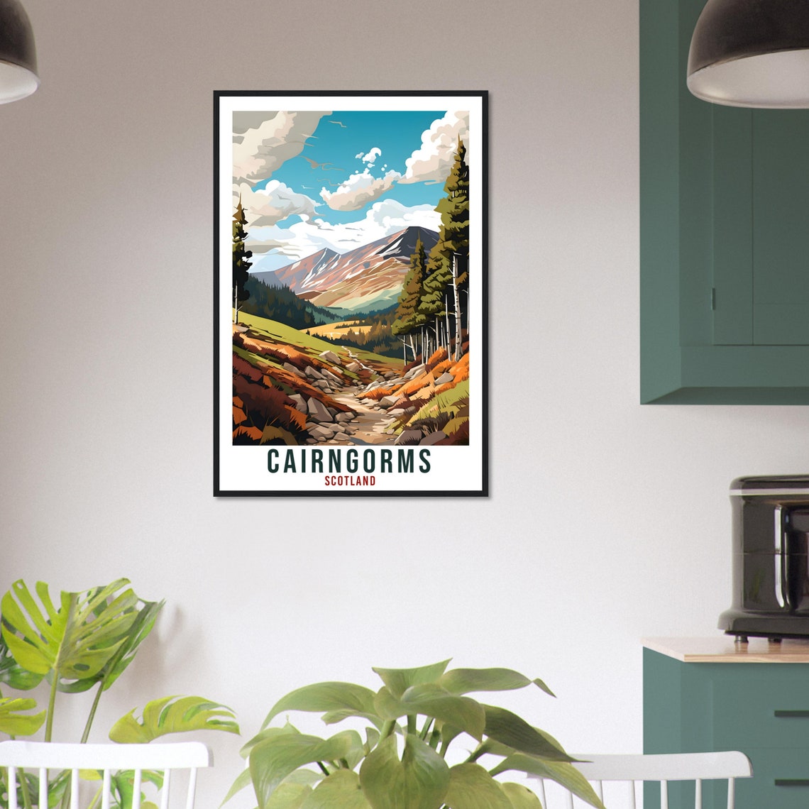 Cairngorms Scotland Mountain Valley Pine Forest Stream Poster - Image 3