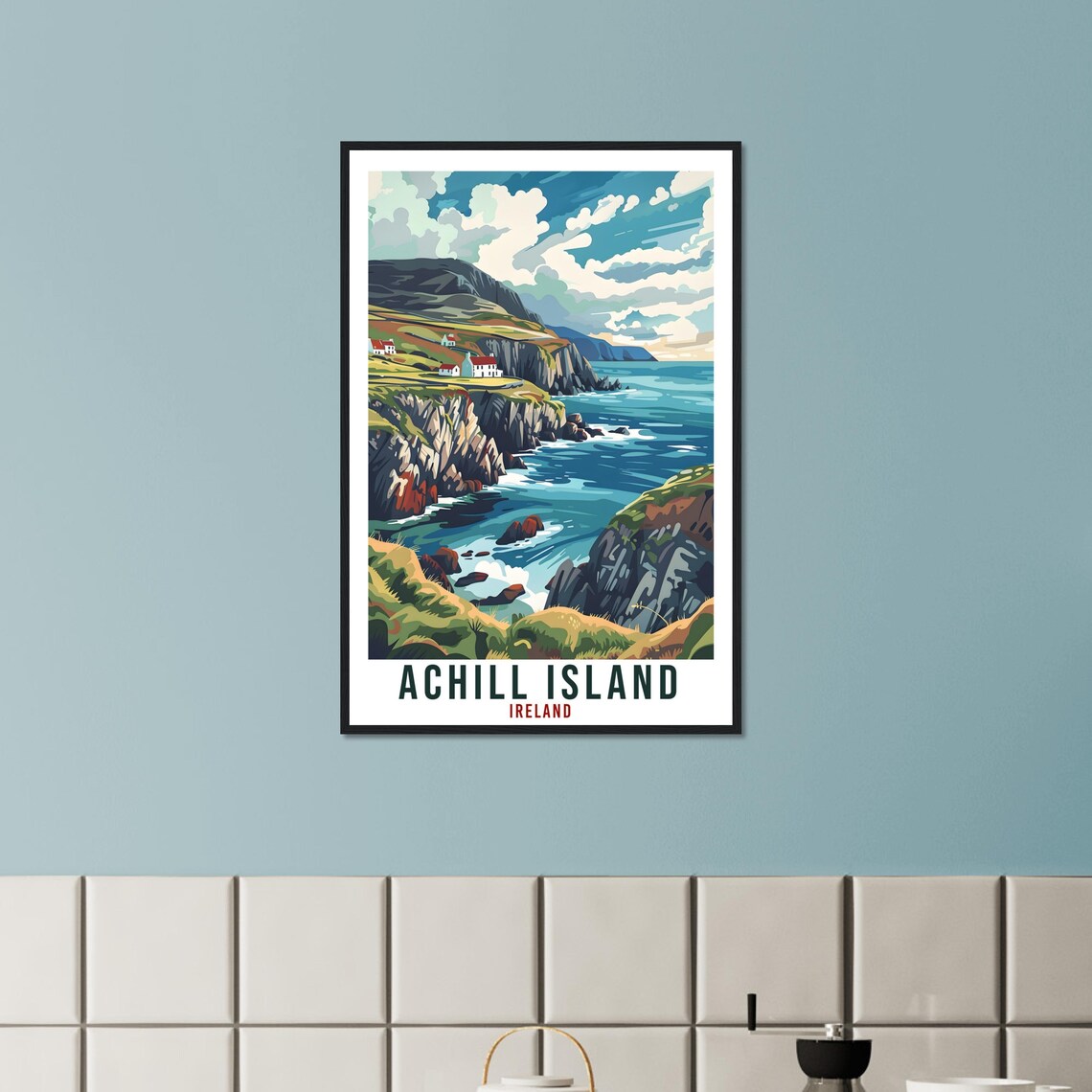 Achill Island Ireland Dramatic Sea Cliffs Coastal Travel Poster - Image 2