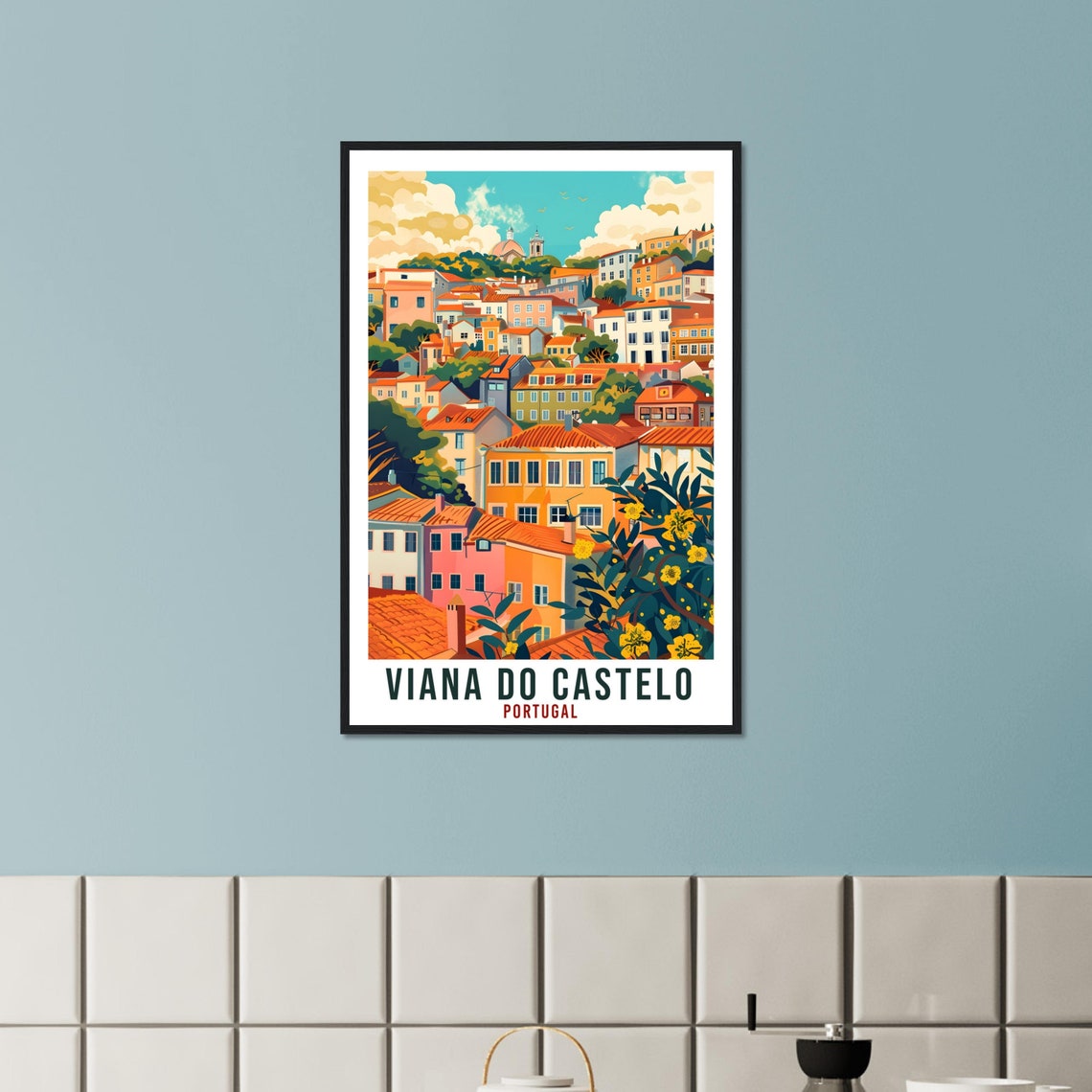 Viana Do Castelo Travel Print Portugal Wall Art Wall Hanging Home Dcor Viana Do Castelo Gift Portugal Artwork Gift Portugal Travel Poster - Image 2