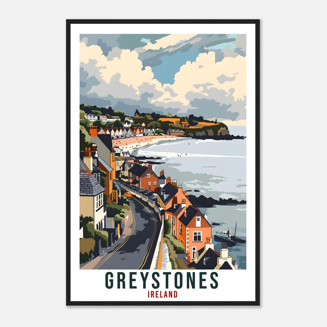 Greystones Travel Poster, Ireland Wall Art - Image 4