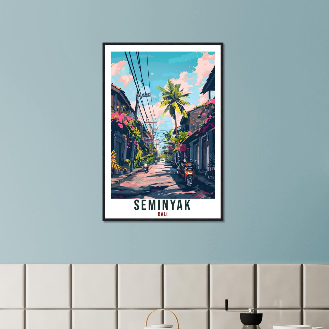 Seminyak Bali Travel Print Bali Wall Art Wall Hanging Home Dcor Seminyak Gift Landmark Artwork Travel Art Indonesia Seminyak Travel Poster - Image 3