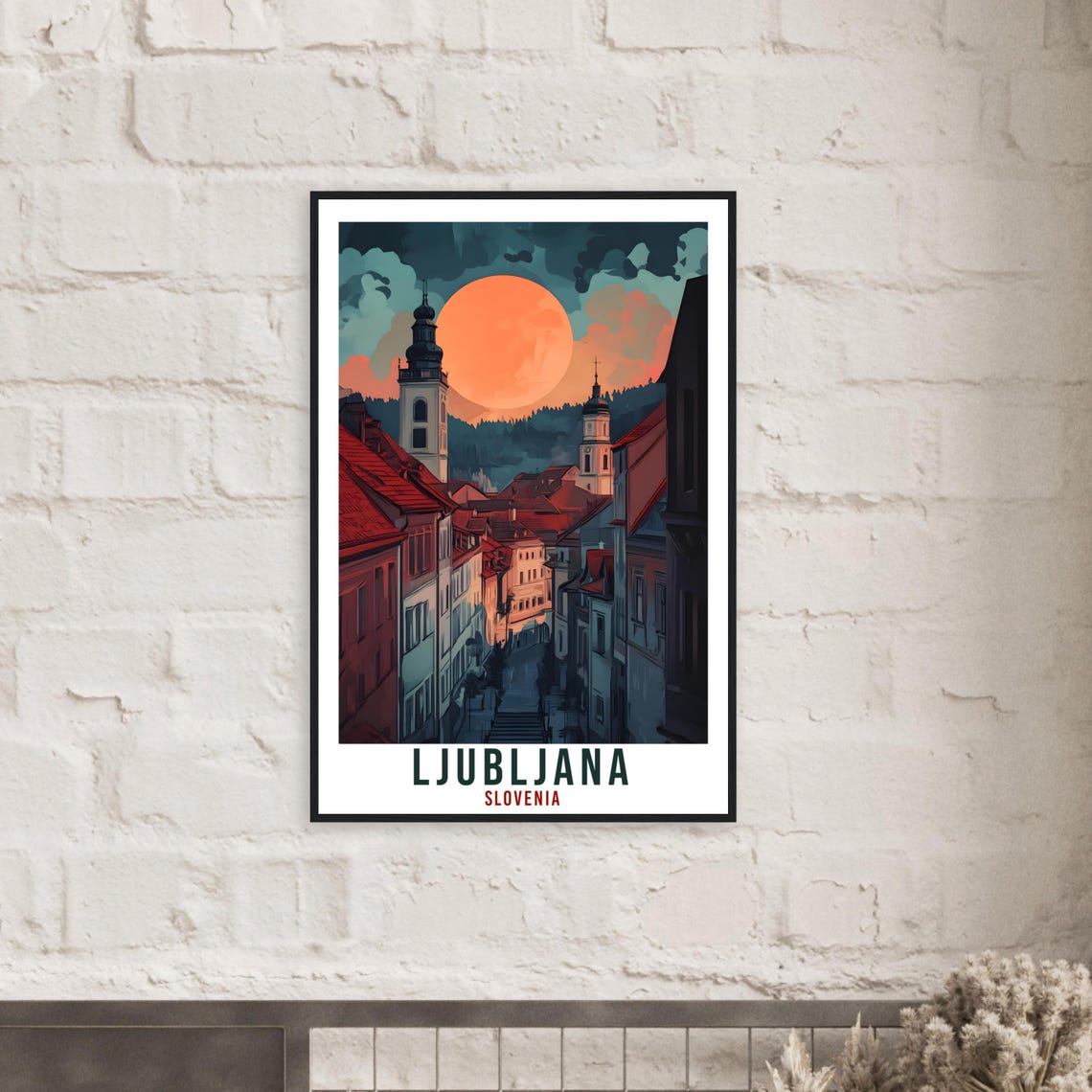 Ljubljana Travel Print Slovenia Decor Ljubljana Wall Art Gift Wall Hanging Art Lover Ljubljana Slovenia Artwork Travel Poster Slovenia Art - Image 2