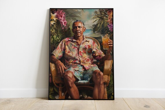 Barack Obama Oil-Painting-Style Portrait Art Print