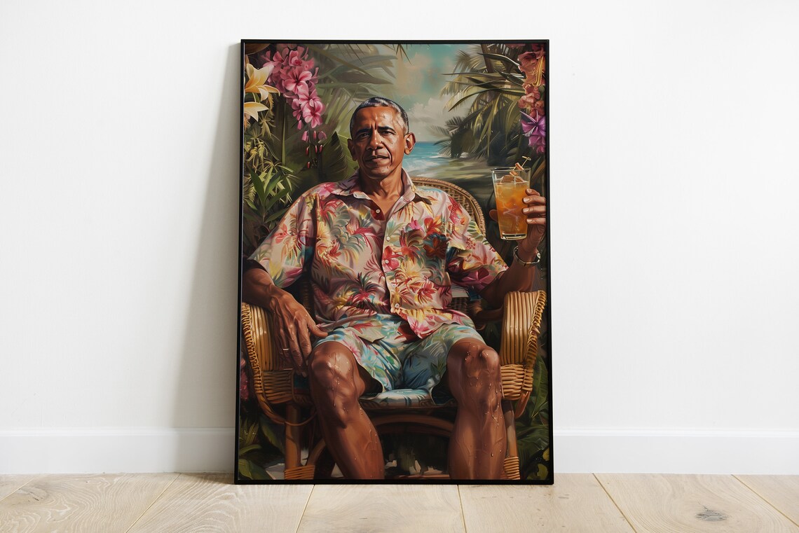Barack Obama Oil-Painting-Style Portrait Art Print