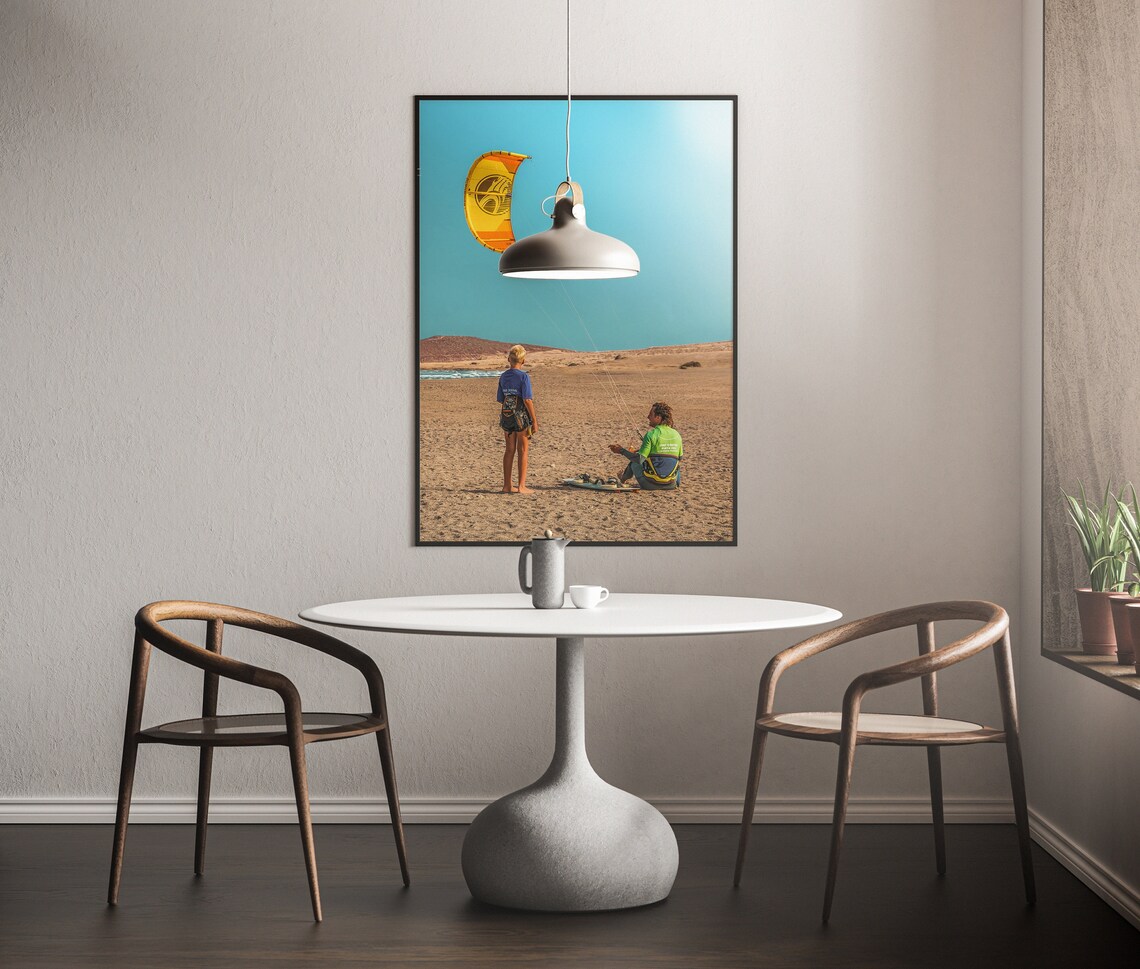 Kitesurfing Beach Lesson Photo Poster Coastal Sport Instant Download - Image 2