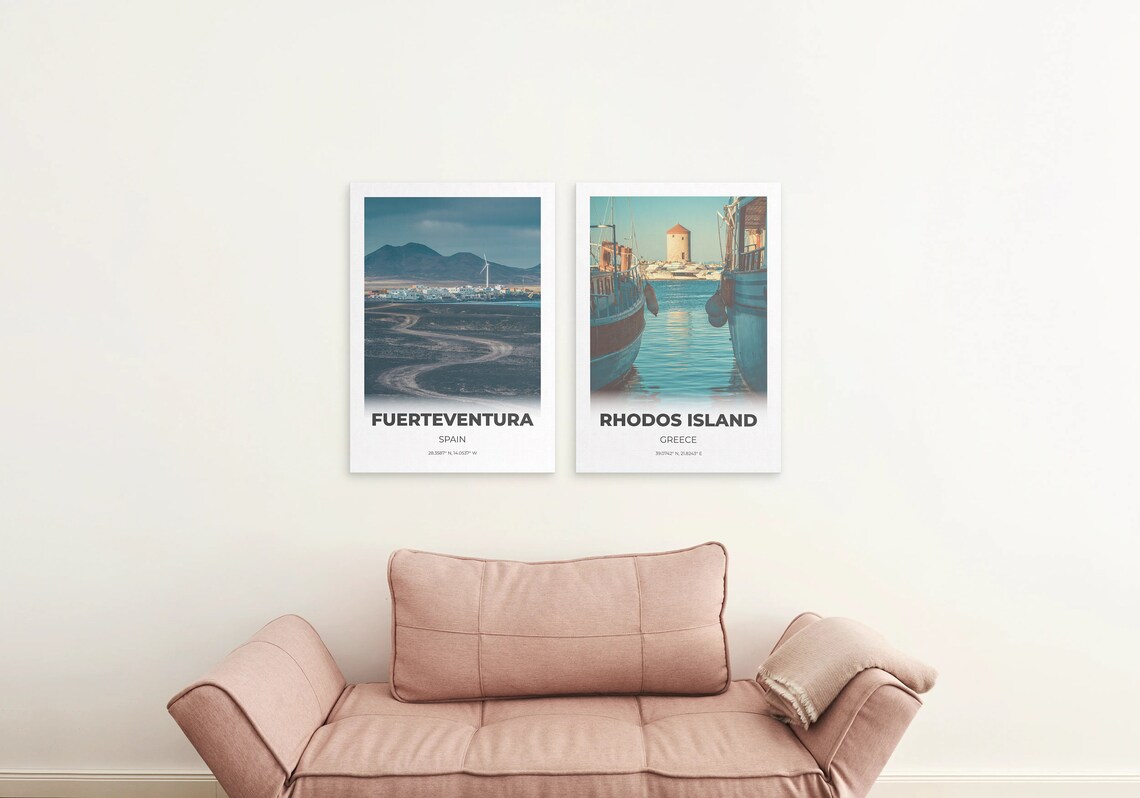 Fuerteventura Spain Dark Volcano Village Wind Turbine Photo Print - Image 2