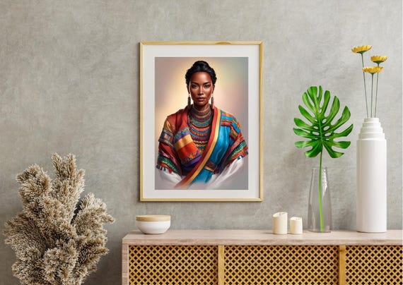 African Woman Wall Art Ethnic Print Afrocentric Poster Tribal Cultural Portrait