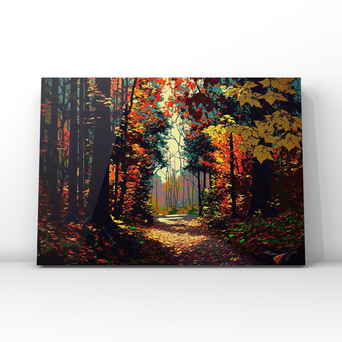 Cool Forest Flat Design, Fall Landscape Art