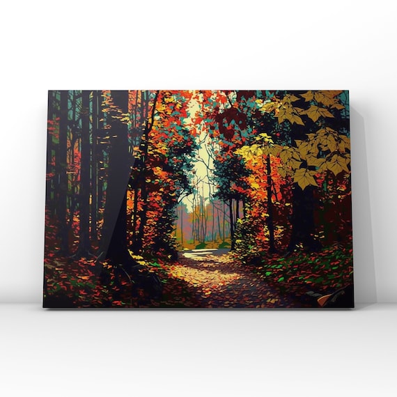 Cool Forest Flat Design, Fall Landscape Art