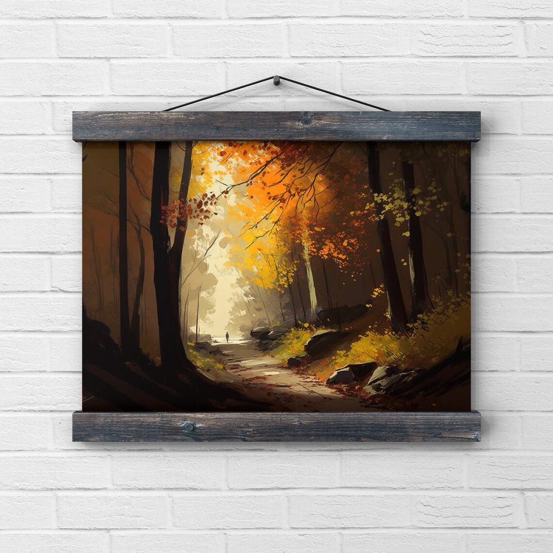 Sweet Forest Flat Design Fall Landscape Art Print - Image 2