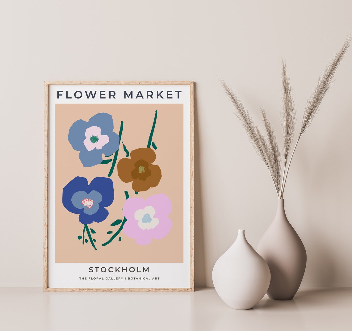 Flower Market Stockholm Blush Abstract Floral Botanical Print - Image 3