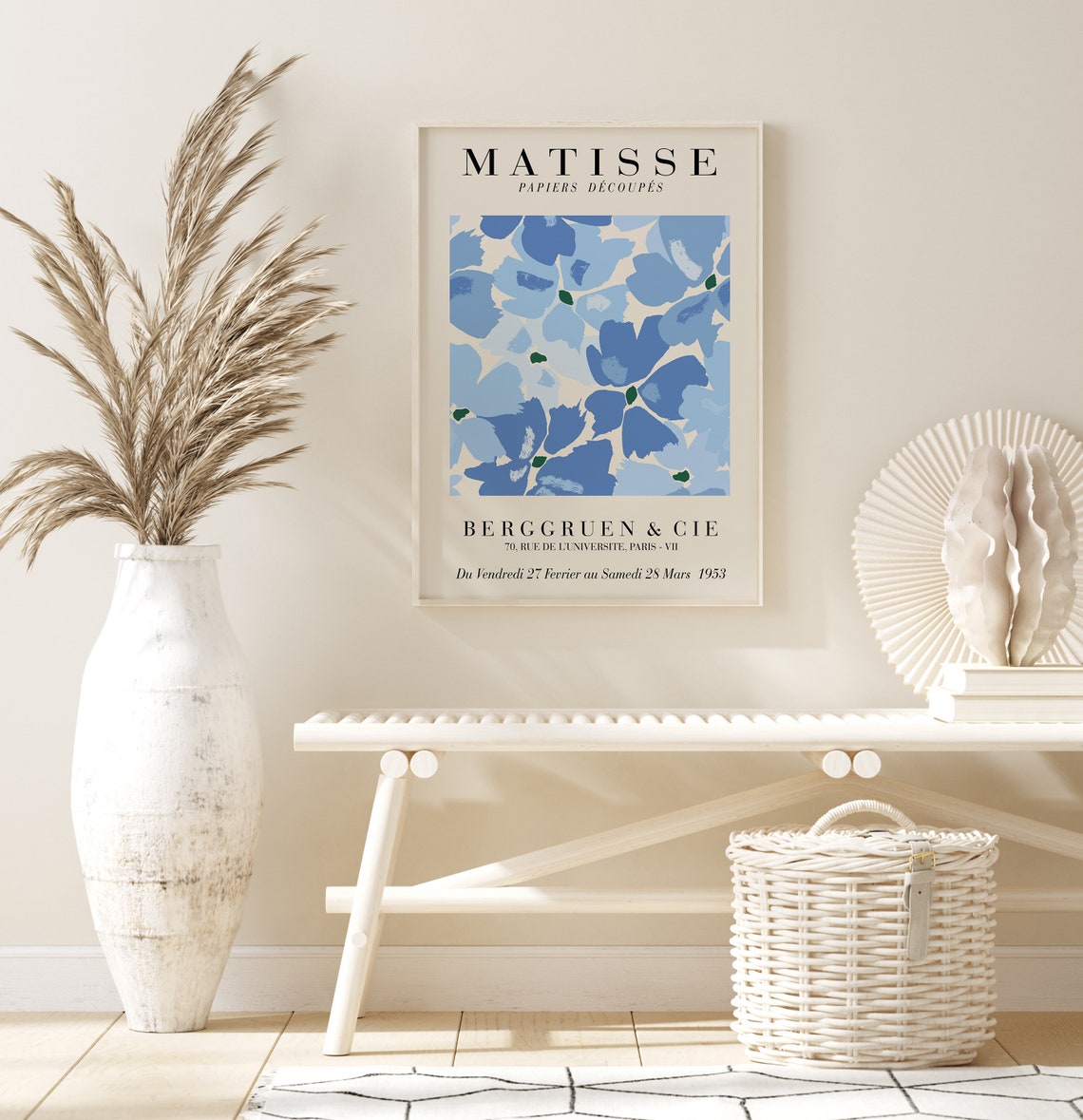 Matisse 1953 Paris Exhibition Blue Flower Art Gallery Poster - Image 3