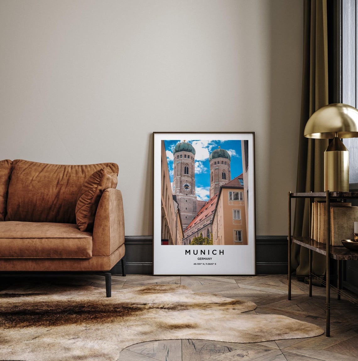 Munich Germany Frauenkirche Twin Domes Cathedral Travel Poster - Image 3