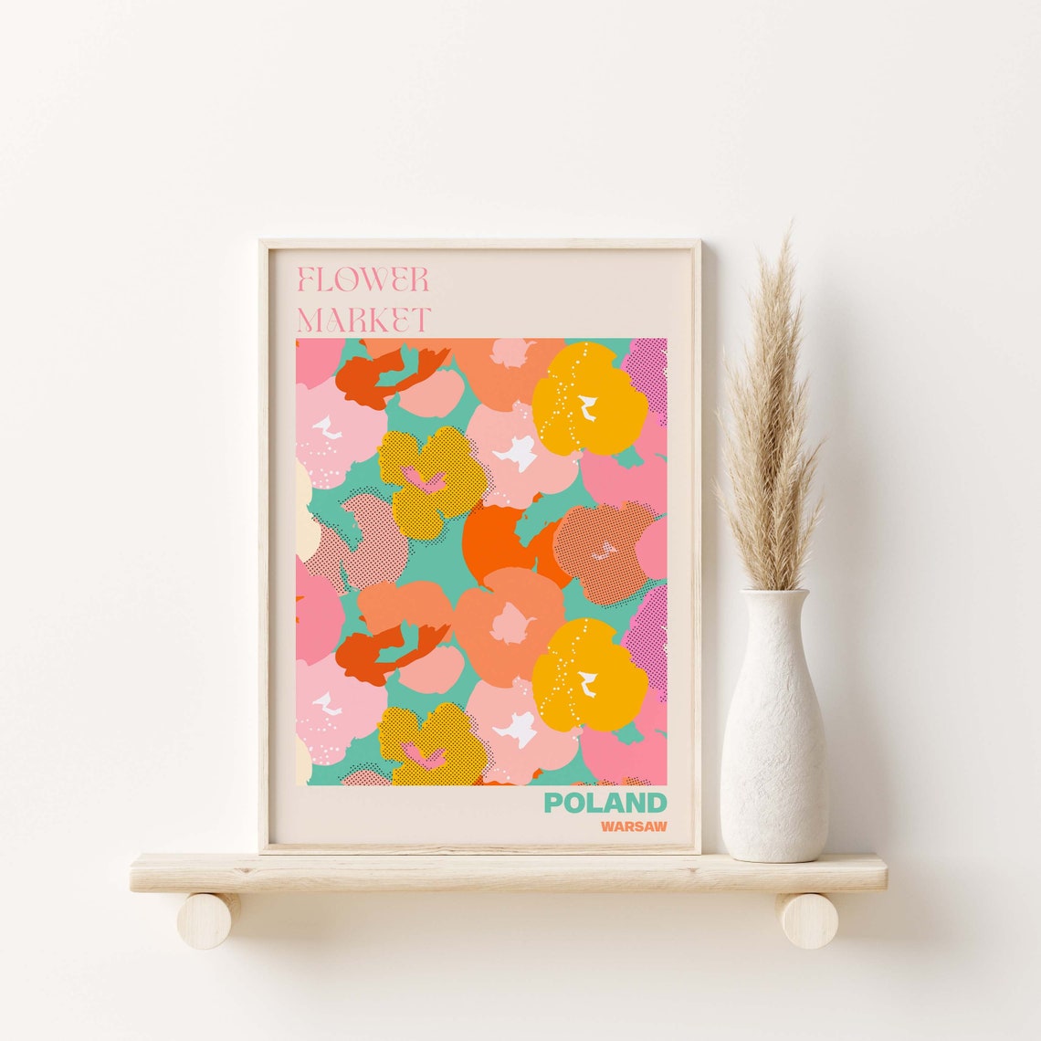Warsaw Poster Warsaw Wall Art Warsaw Personalised Travel Poster Warsaw Flower Market Print Floral Wall Decor Poland Poster - Image 3