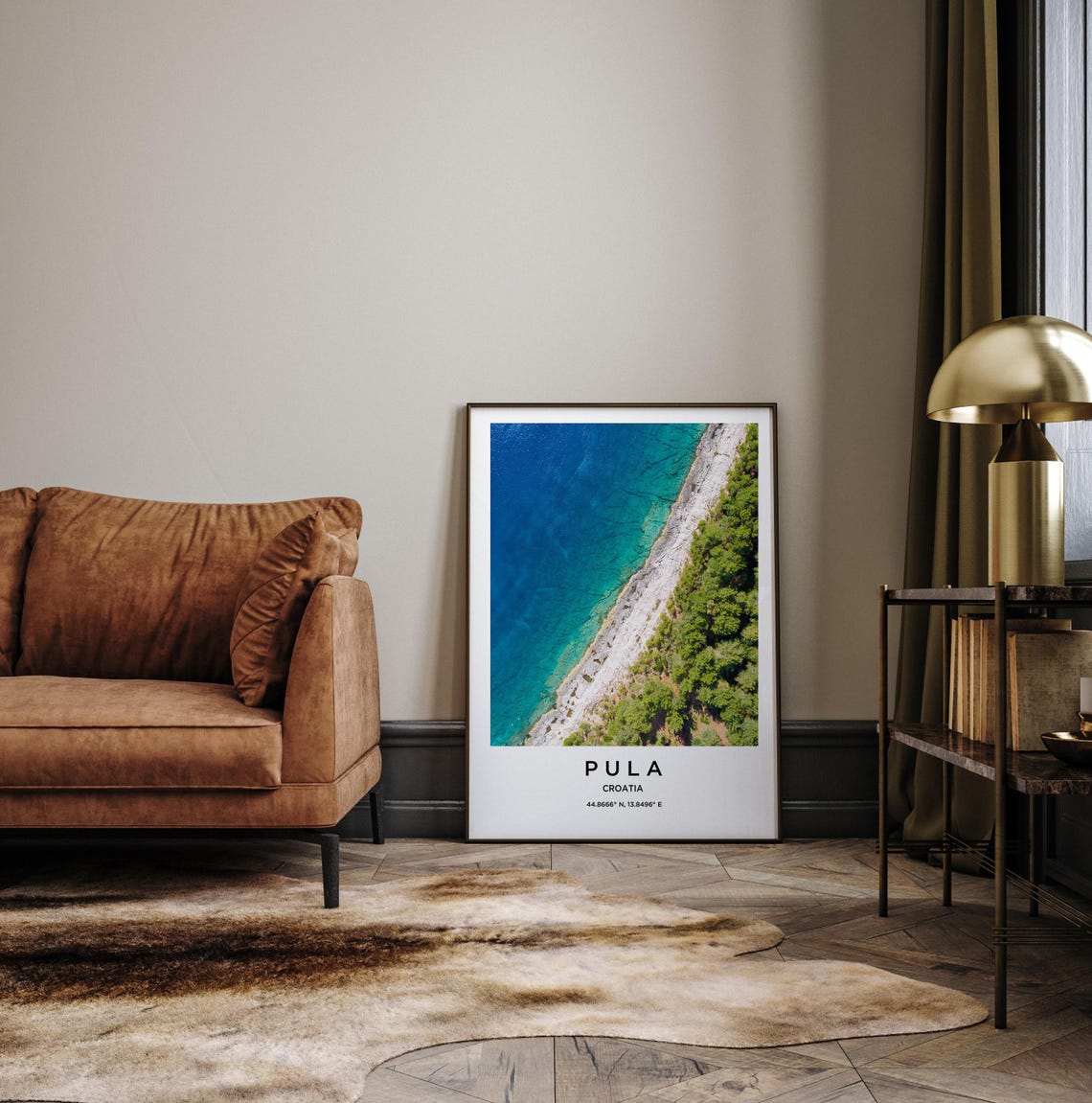 Pula Croatia Aerial Adriatic Coastline Turquoise Sea Photo Poster - Image 3