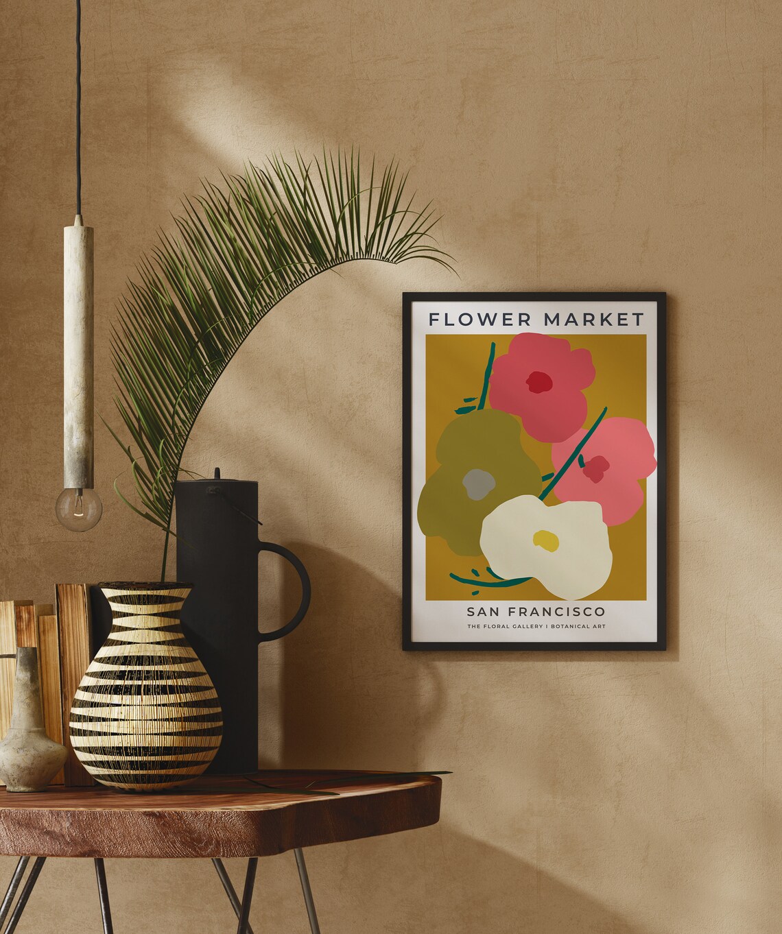 Flower Market San Francisco Bold Mustard Gold Poppy Art Poster - Image 2