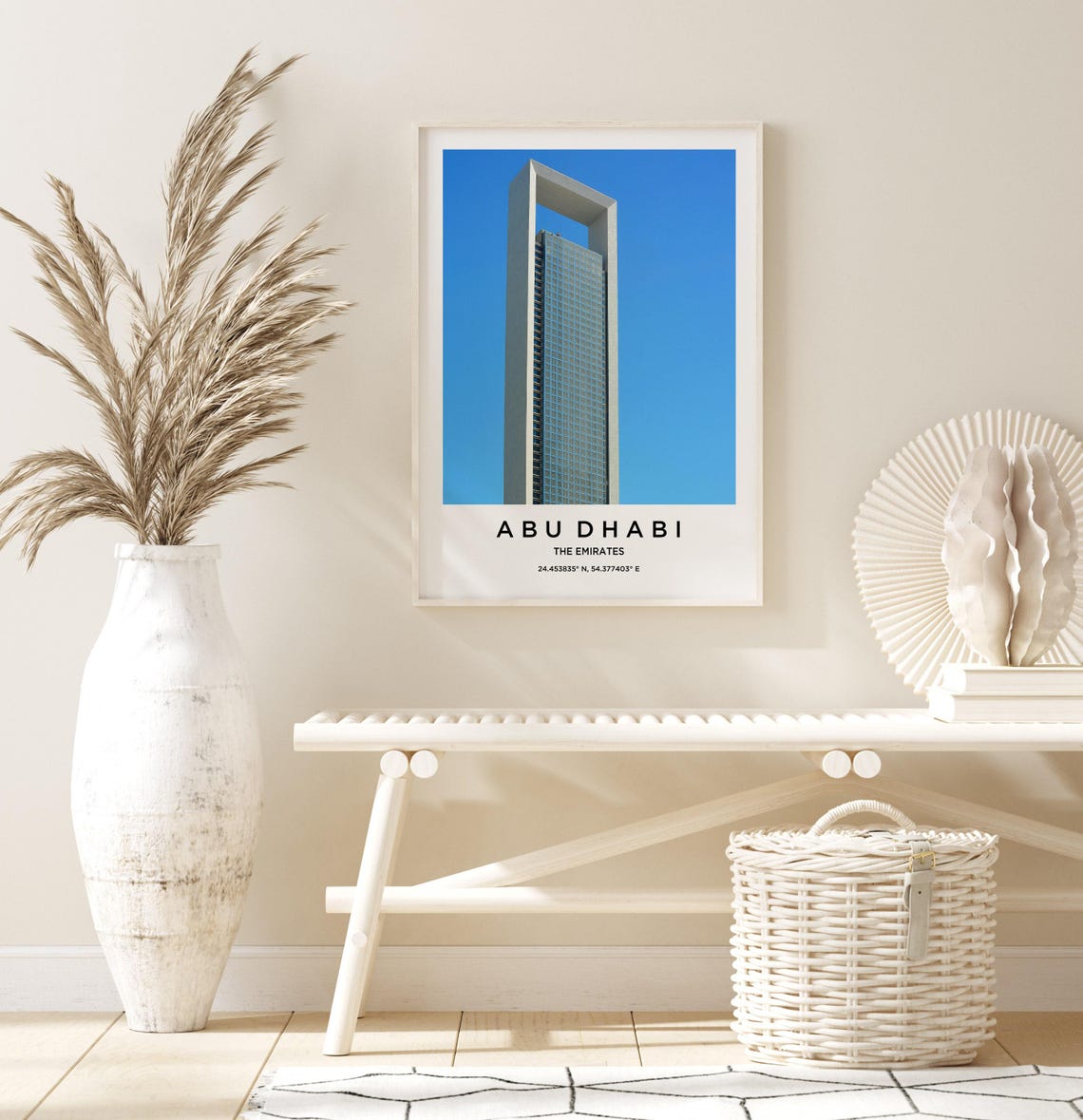 Abu Dhabi The Emirates Skyscraper With Sky Frame Over Blue Sky Poster - Image 3