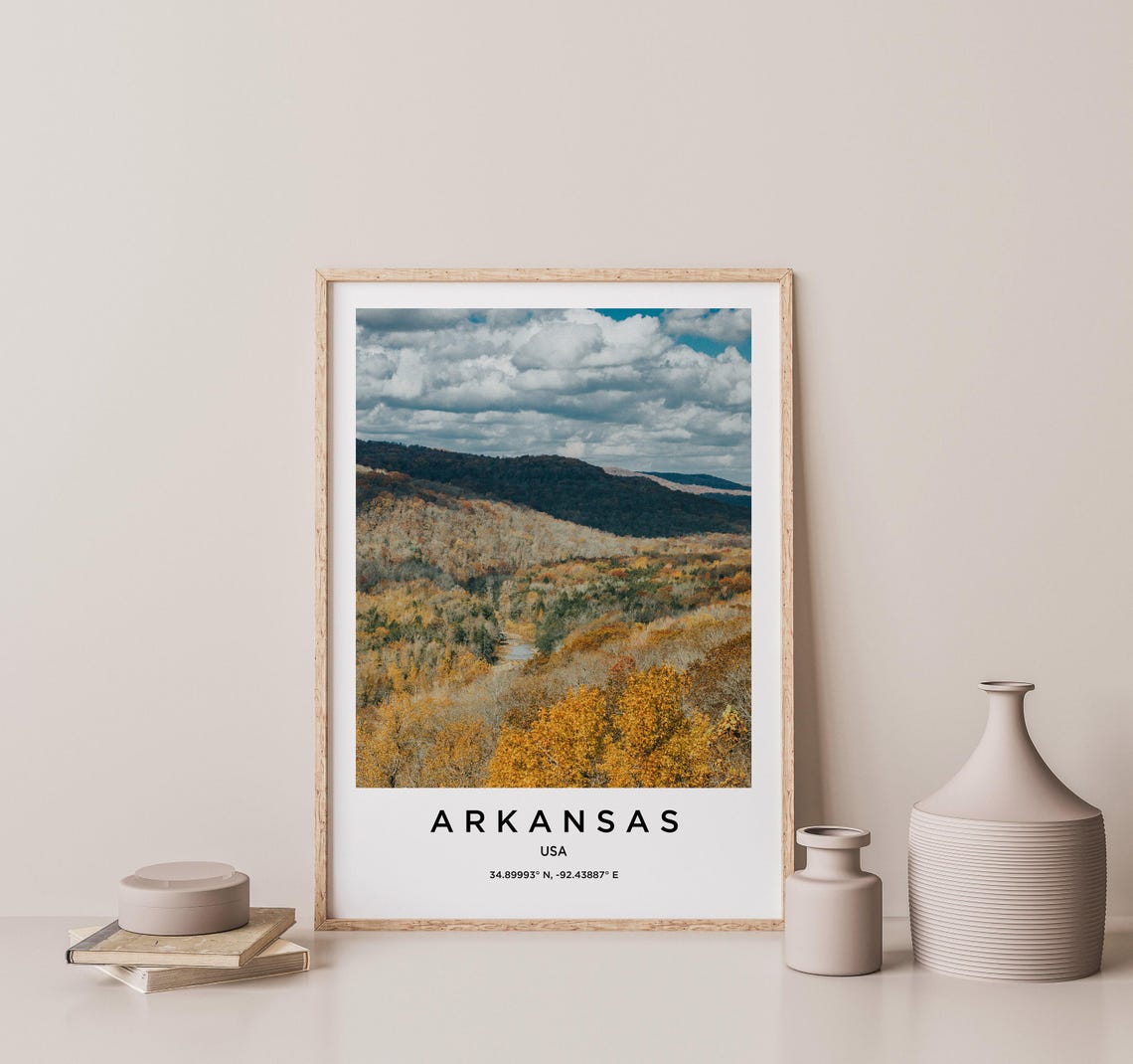 Arkansas Fall Foliage Rolling Hills Autumn Colors Scenic Poster - Image 2