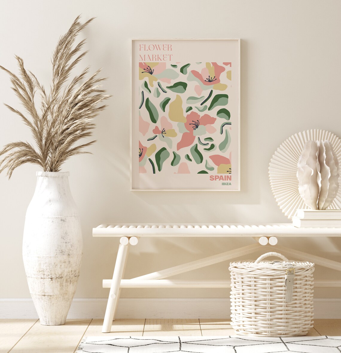 Ibiza Poster Ibiza Wall Art Ibiza Personalised Travel Poster Ibiza Flower Market Print Floral Wall Ibiza - Image 2