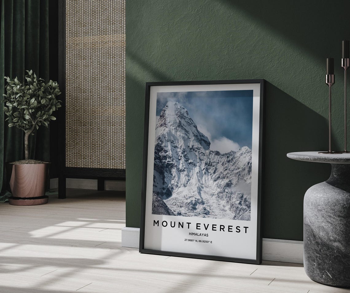 Mount Everest Himalayas Snowy Summit Travel Photography Poster - Image 2