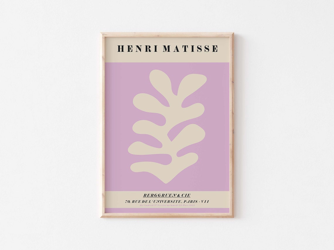 Henri Matisse Lilac Leaf Cut Out Berggruen Paris Gallery Poster - Image 3