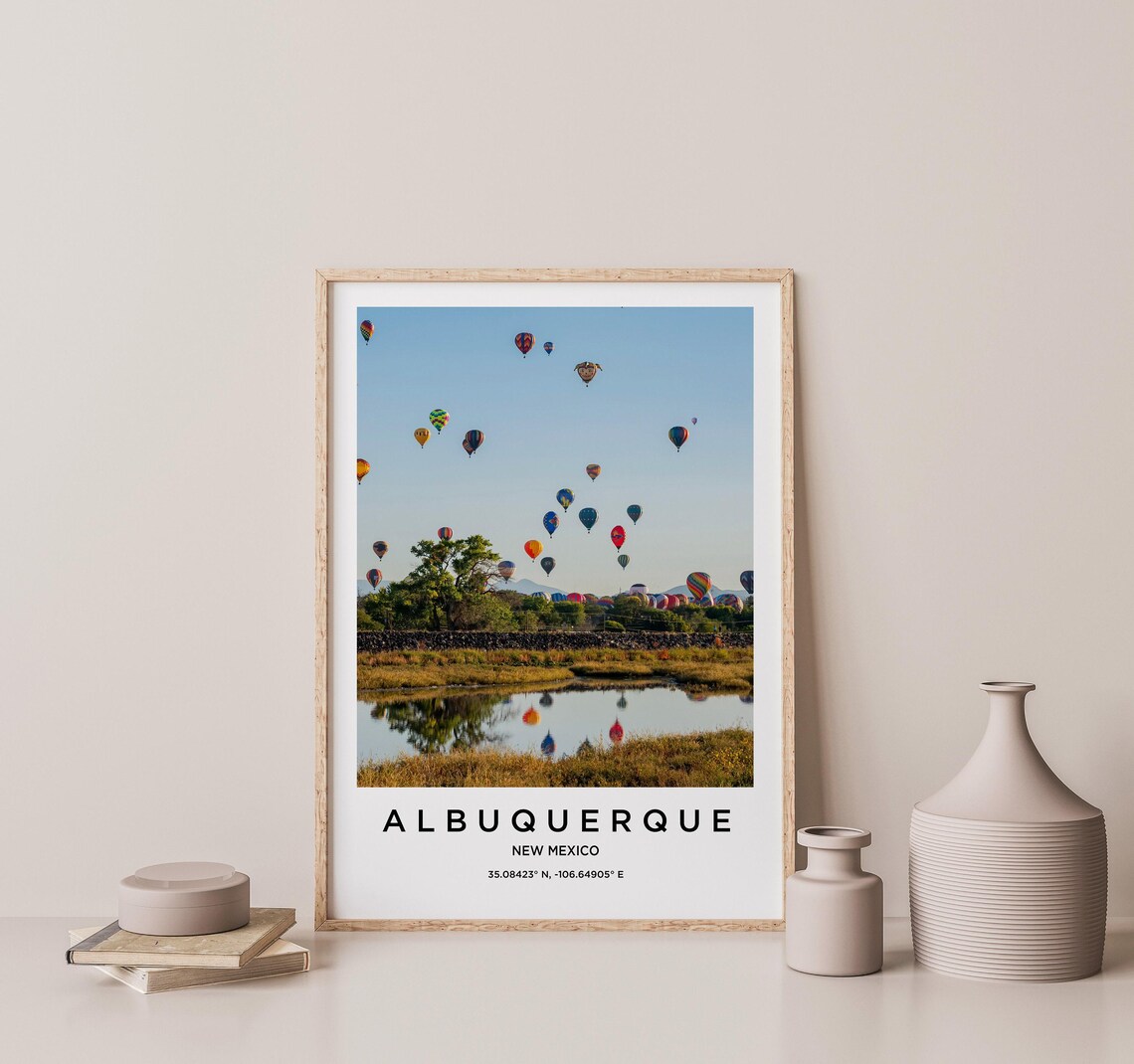 Albuquerque New Mexico Colorful Hot Air Balloons Festival Poster - Image 2