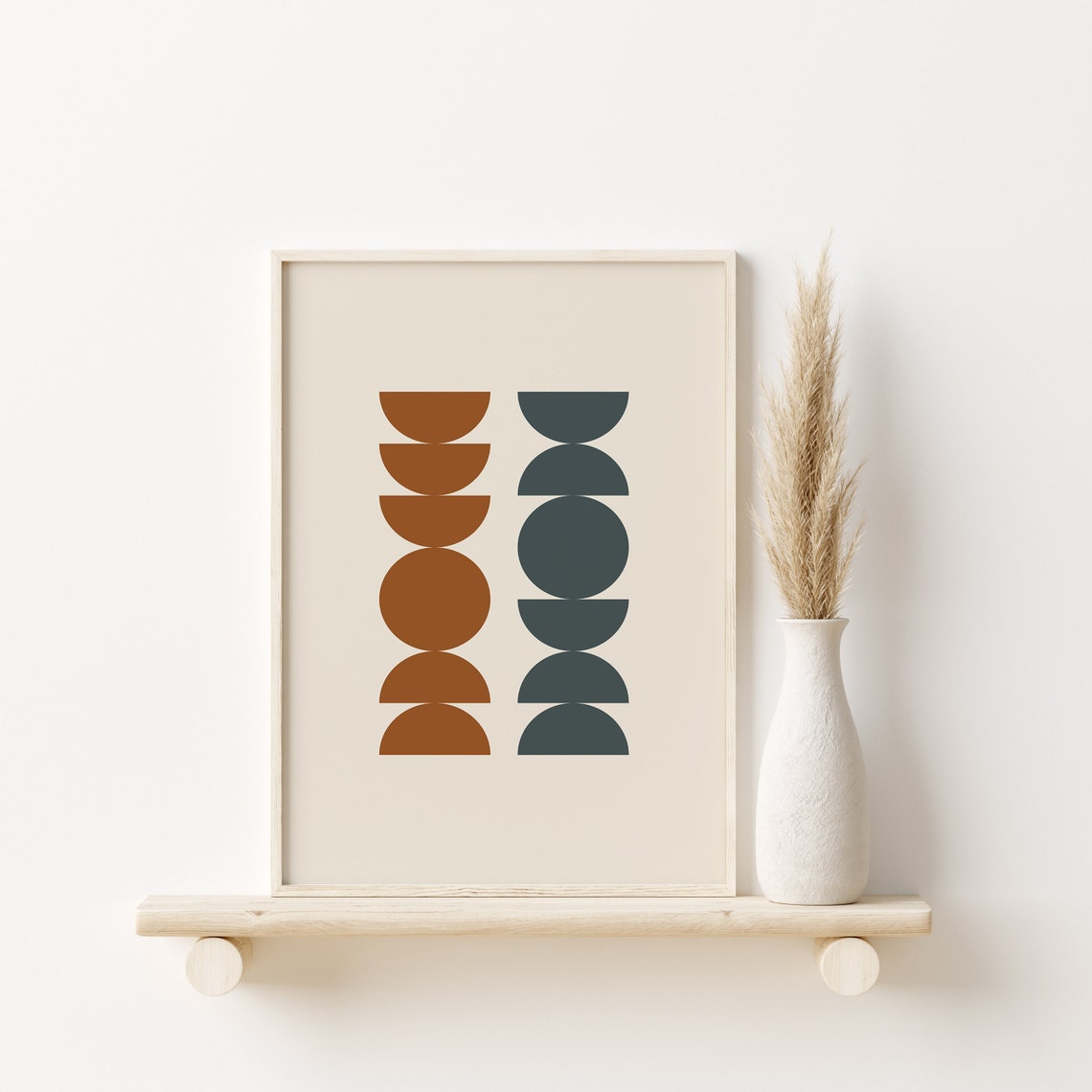 Boho Art Print Neutral Beige Bohemian Poster Living Room Decor Abstract Shapes Gallery Wall A5 A4 A3 A2 Gift Present