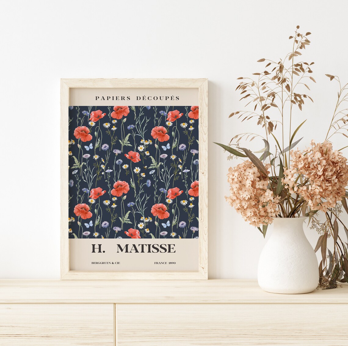 Henri Matisse Papiers Decoupes Red Poppy Wildflower Art Poster - Image 2