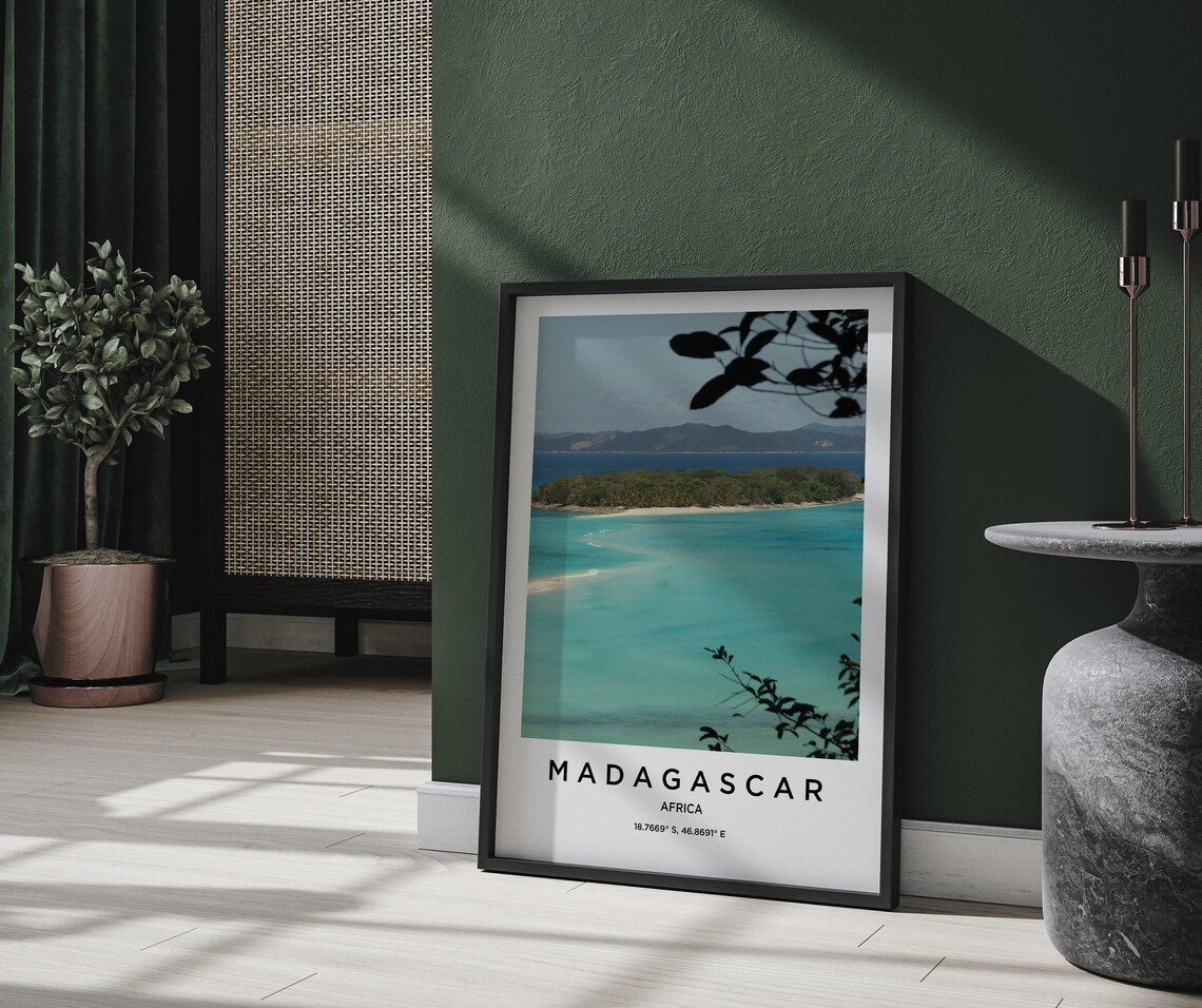 Madagascar Turquoise Lagoon Tropical Island Beach Photography Poster - Image 2