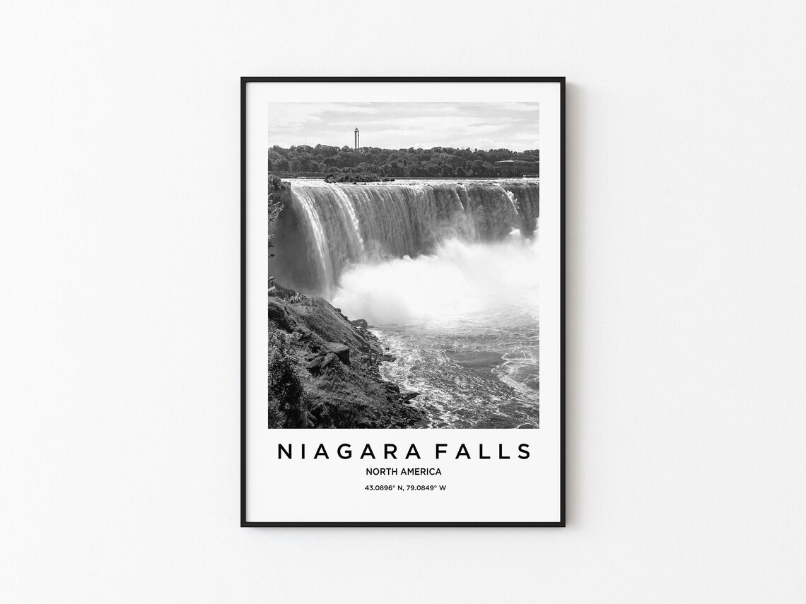 Niagara Falls Travel Poster, Map Art Print