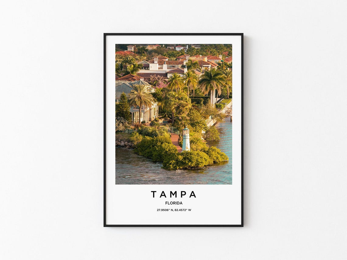 Tampa Art Tampa Print Tampa Poster Tampa Art Tampa Photo Tampa Map Tampa Painting Tampa Travel