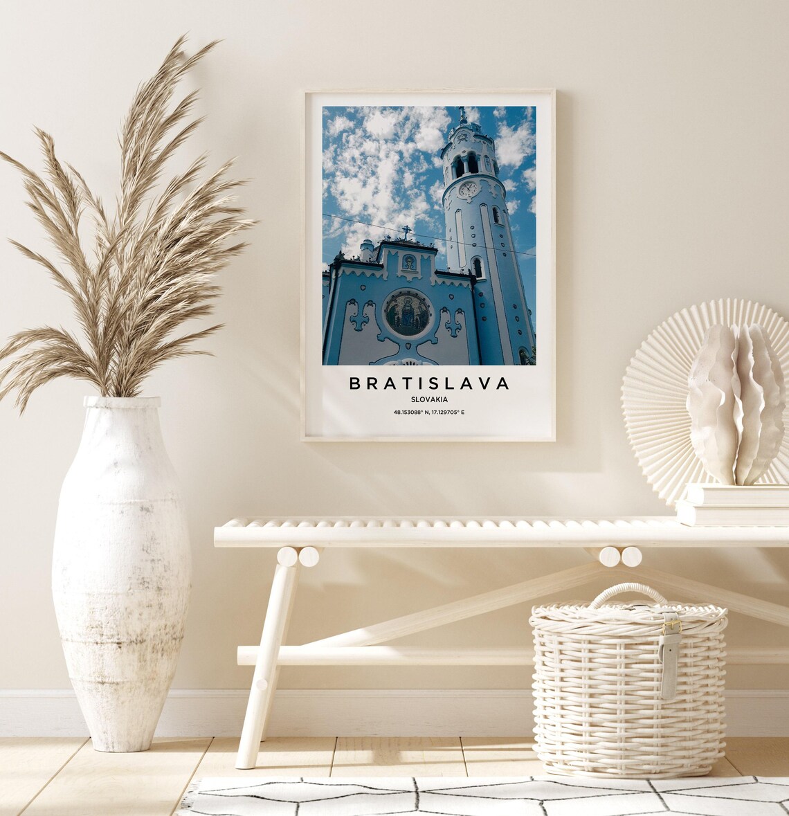 Bratislava Slovakia Blue Church Architecture Travel Photography Poster - Image 3