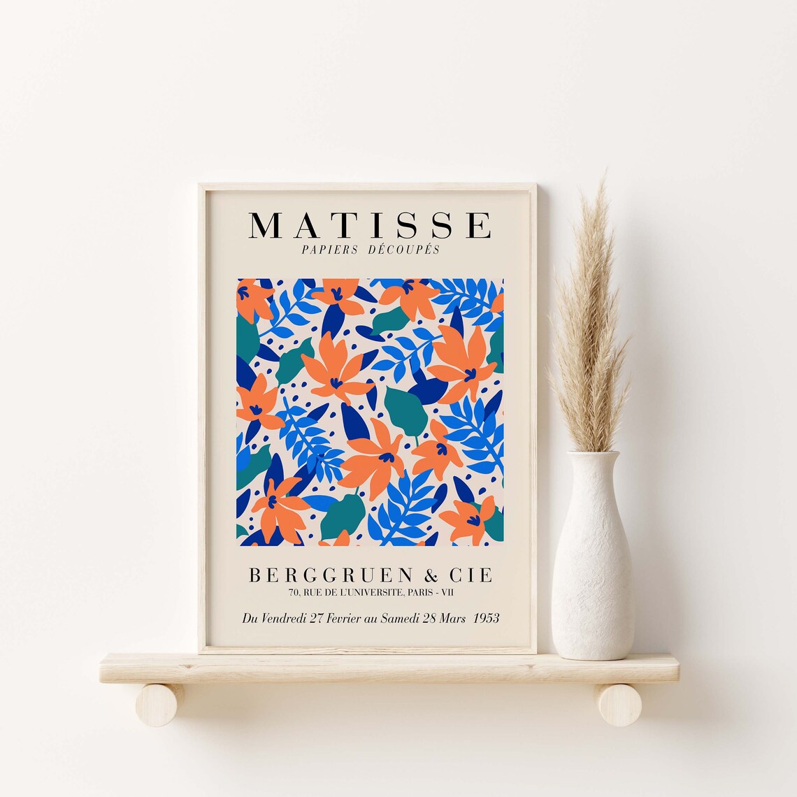 Henri Matisse Berggruen 1953 Exhibition Floral Cut Outs Poster