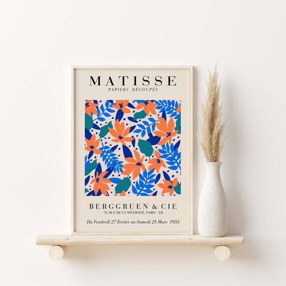 Henri Matisse Berggruen 1953 Exhibition Floral Cut Outs Poster