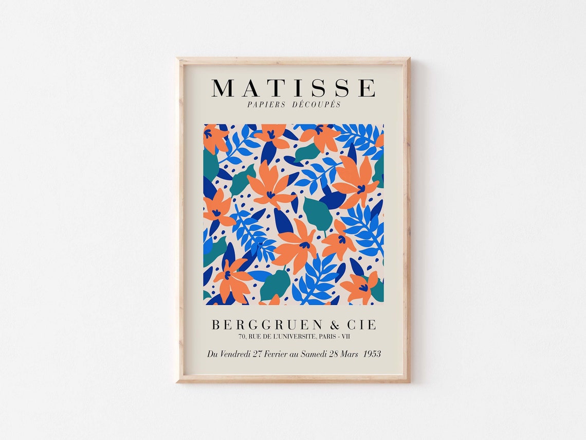 Henri Matisse Berggruen 1953 Exhibition Floral Cut Outs Poster - Image 3