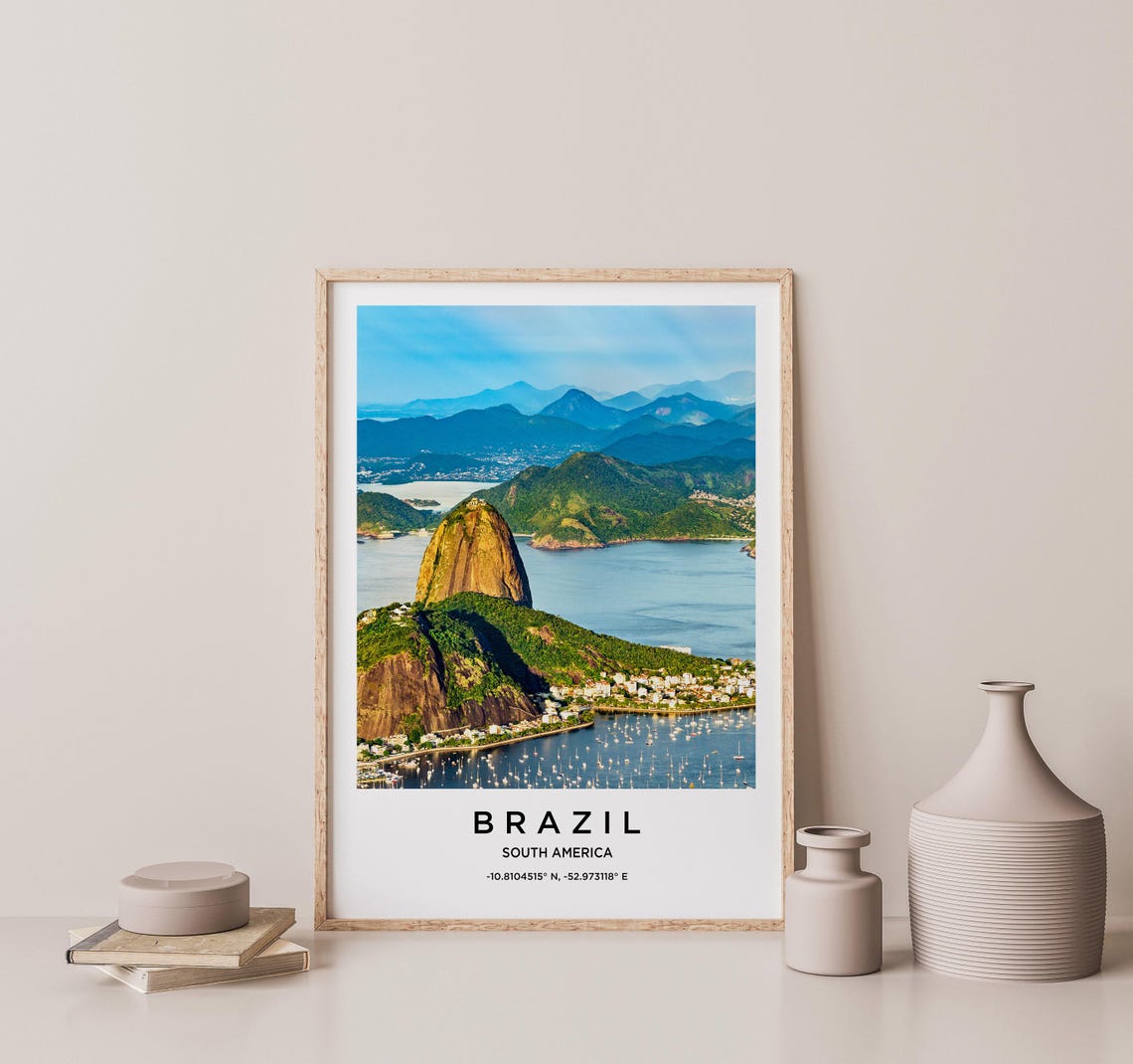 Brazil Art Brazil Print Brazil Poster Brazil Art Brazil Photo Brazil Map Brazil Painting Brazil Travel - Image 2