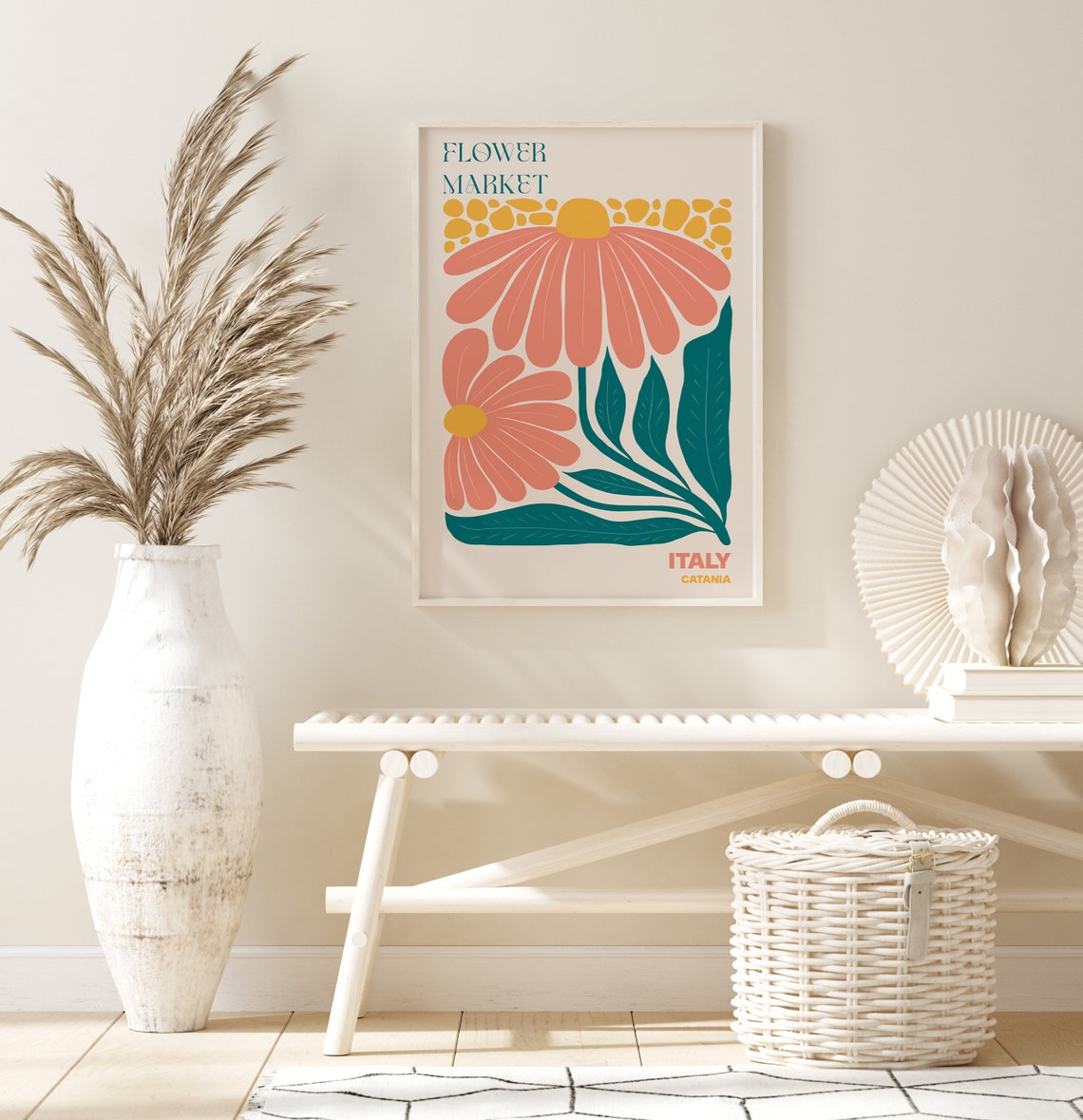 Italy Poster Italy Wall Art Italy Personalised Travel Poster Italy Flower Market Print Floral Wall Italy - Image 3