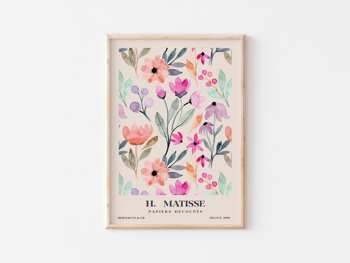 Henri Matisse Watercolor Floral Papiers Decoupes Botanical Poster - Image 3