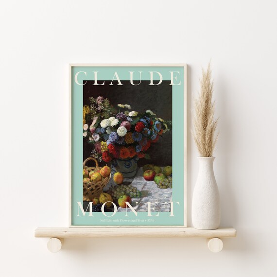 Claude Monet Still Life with Flowers and Fruit 1869 Table Poster