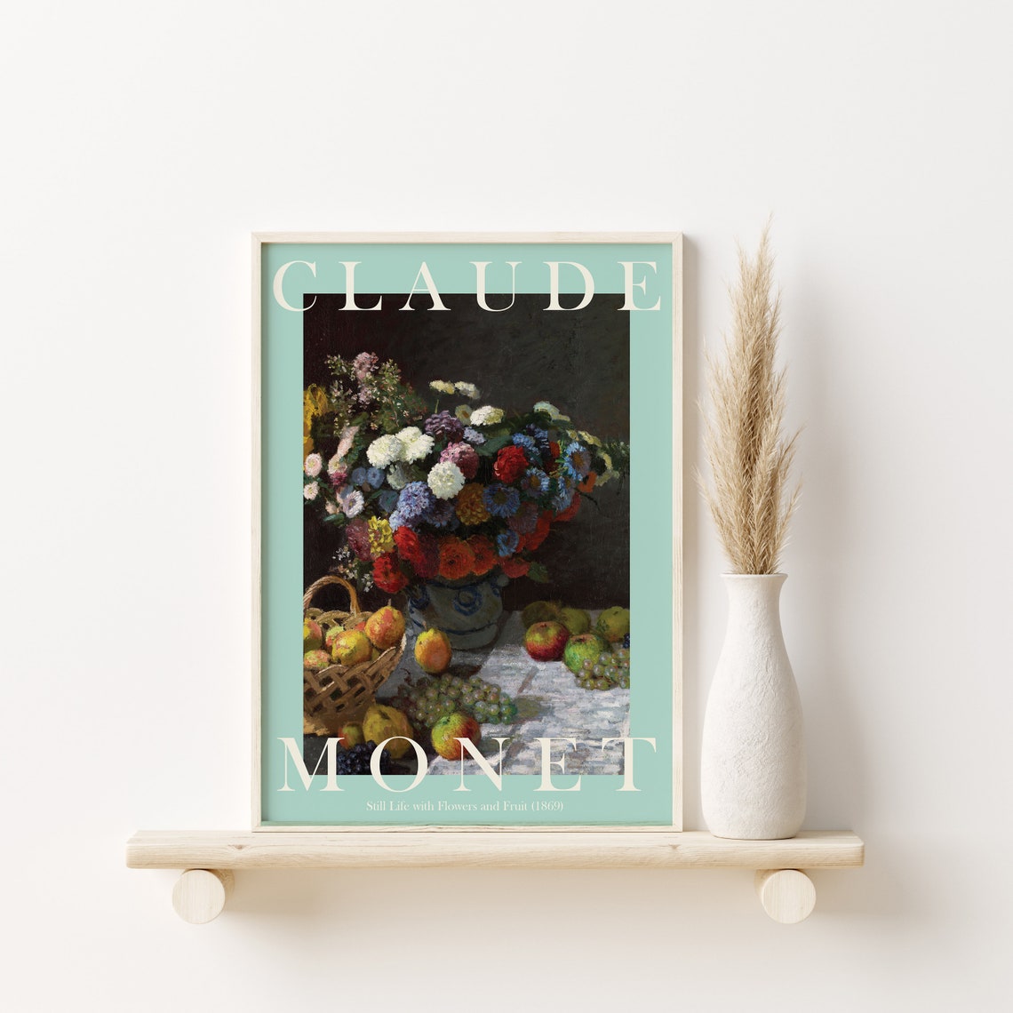 Claude Monet Still Life with Flowers and Fruit 1869 Table Poster