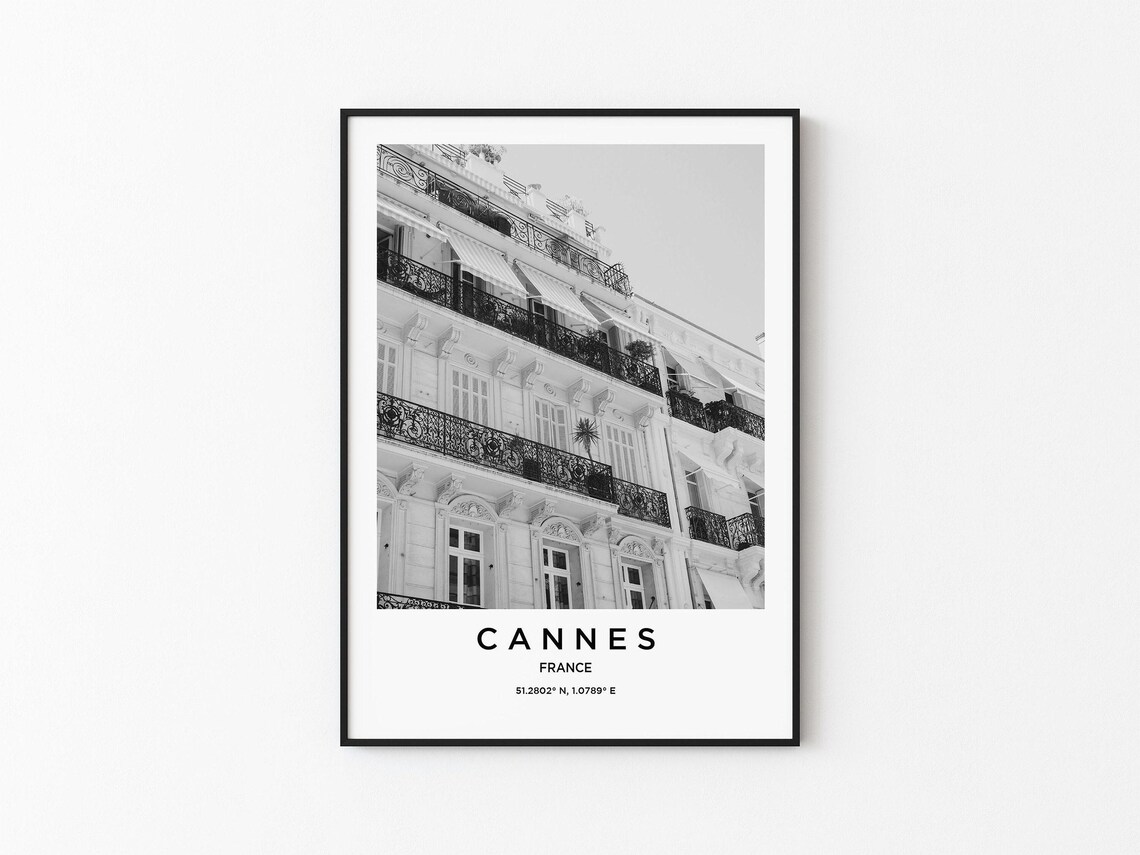 Cannes Travel Poster, Cannes Map Art Print