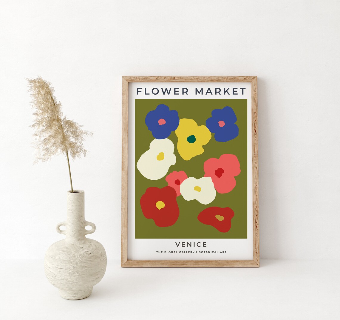 Venice Flower Market Olive Botanical Art Poster For Warm Kitchen Wall Decor - Image 3