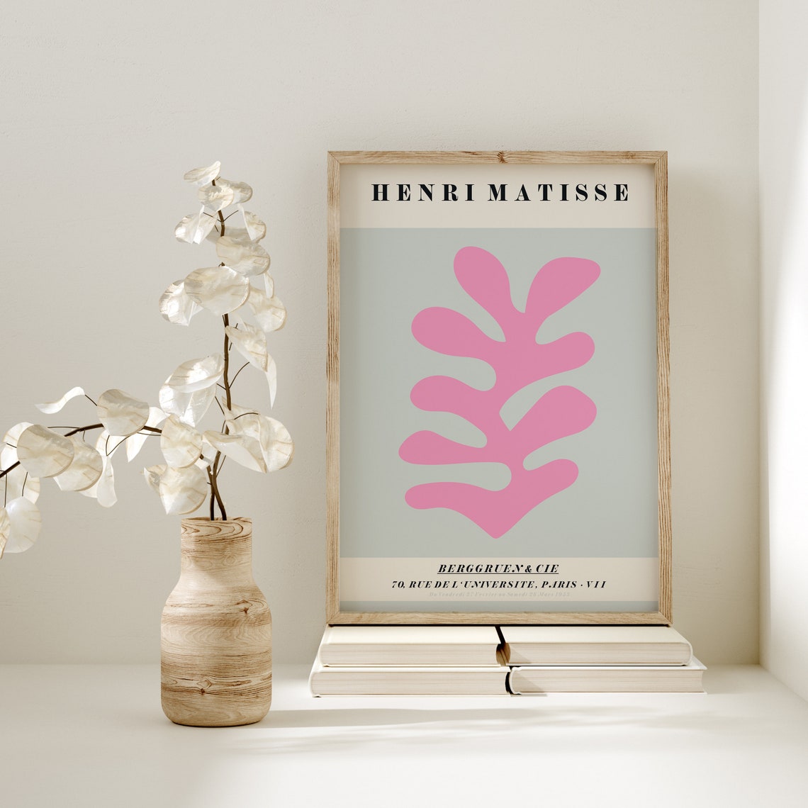 Matisse Print Pretty Pink Grey Shape Cut Outs Print Exhibition Print Matisse Inspired Art A4 A3 A2 Home Decor Gallery Wall - Image 3