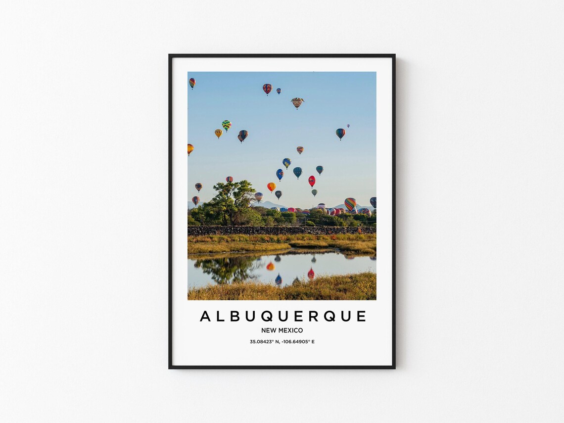 Albuquerque New Mexico Colorful Hot Air Balloons Festival Poster