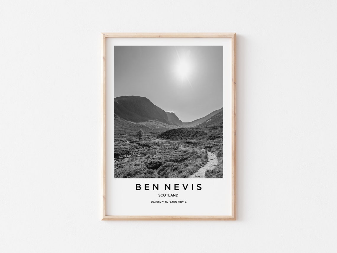 Ben Nevis Travel Poster Ben Nevis Print Ben Nevis Photo Print Black And White Photography Monochrome Travel Photography - Image 2