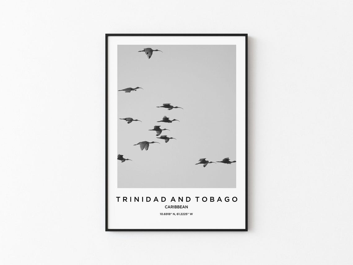 Trinidad Tobago Travel Poster, Map