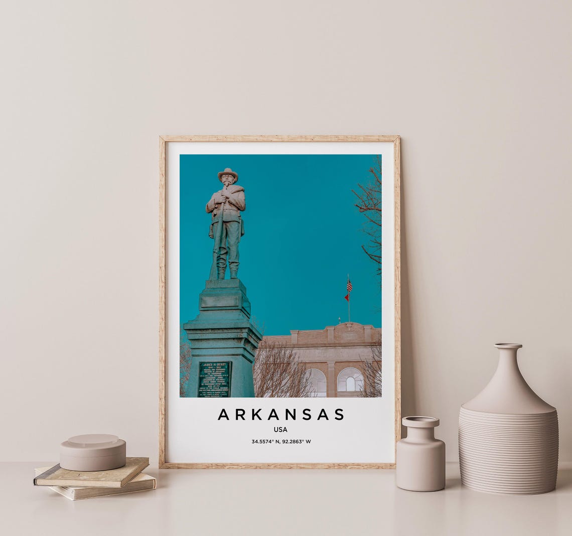 Arkansas Historic Soldier Monument Statue Landmark Courthouse Poster - Image 2