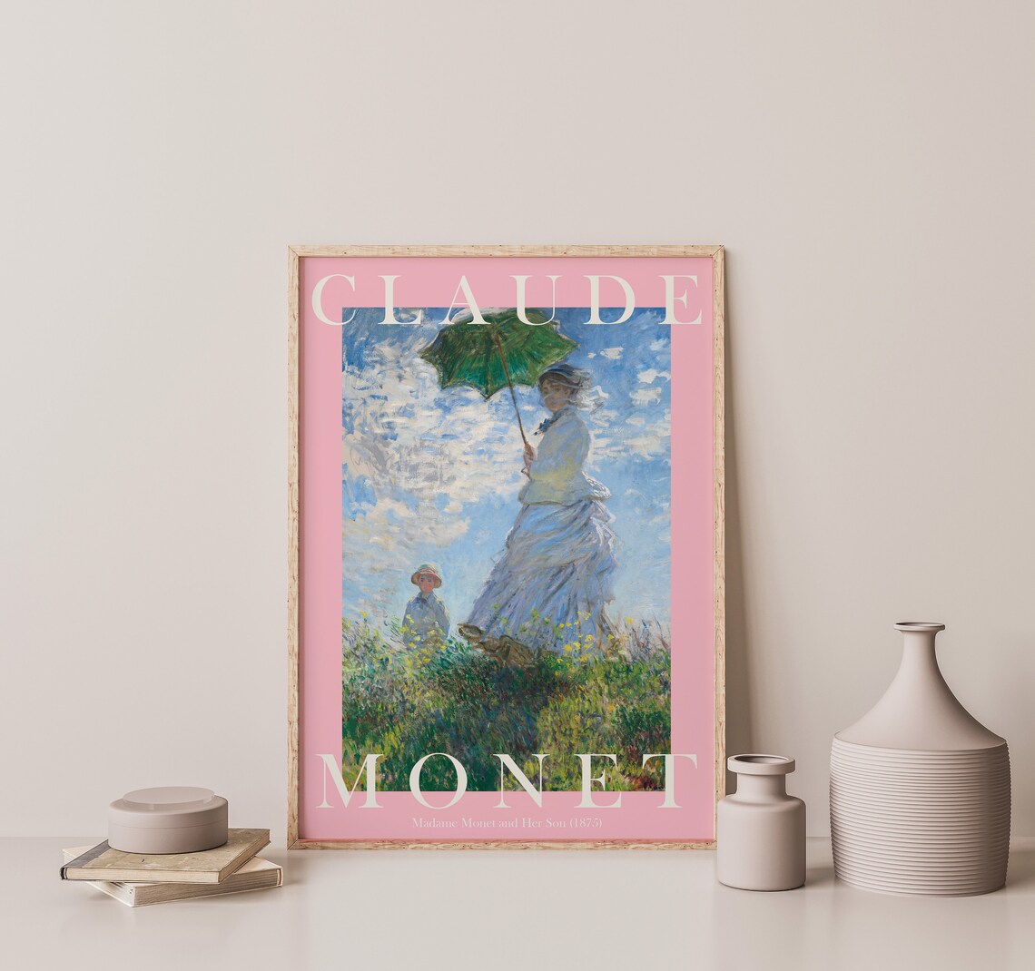 Claude Monet Madame Monet and Her Son 1875 Parasol Meadow Poster - Image 2