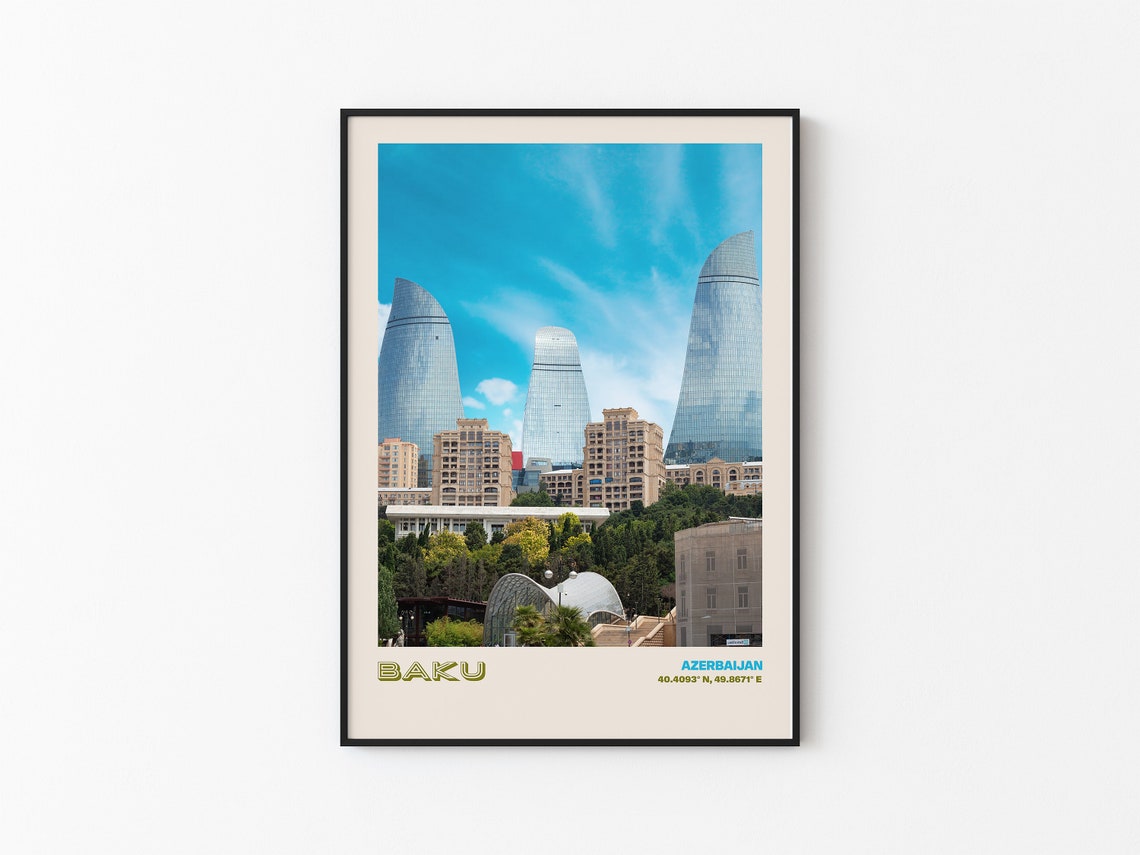 Baku Travel Poster Baku Print Baku Photo Print Baku Wall Decor Baku Travel Art Baku Azerbaijan Picture Baku 2 - Image 3